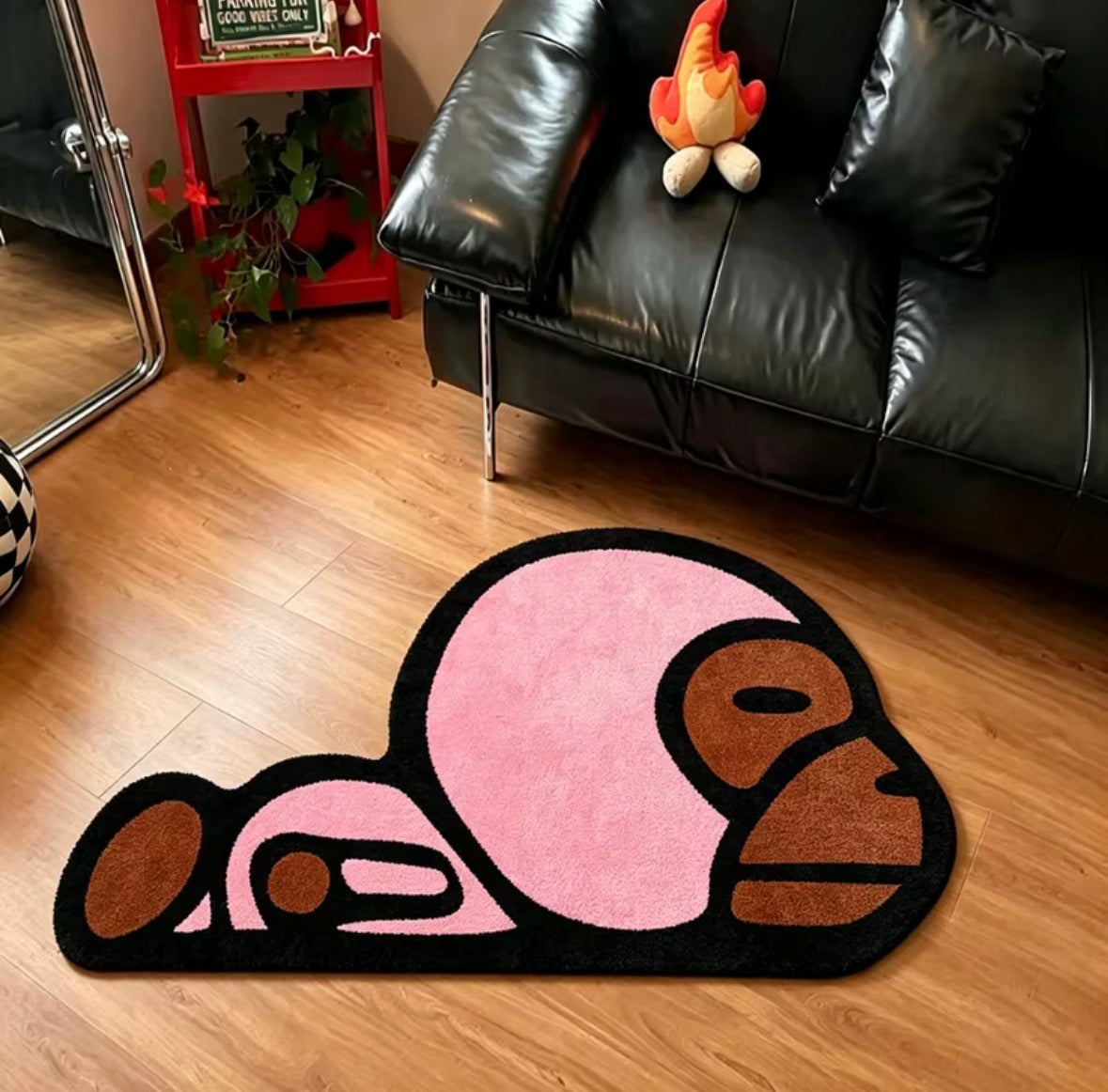 Monkey-shaped rug